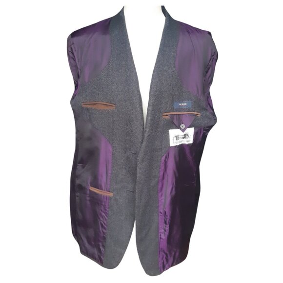 Pal Zileri Concept SZ 44L Charcoal Grey Hopscloth Sport Jacket Blazer - Picture 4 of 16